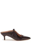 Malone Souliers Maureen 45 Crocodile-effect Leather Mules In Brown