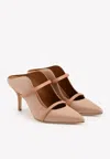 Malone Souliers Maureen 70 Croc-print Leather Mules In Nude
