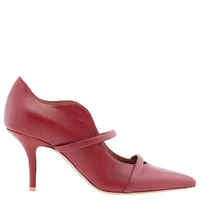 Pre-owned Malone Souliers Maureen 70 Double Straps Leather Pumps In Red