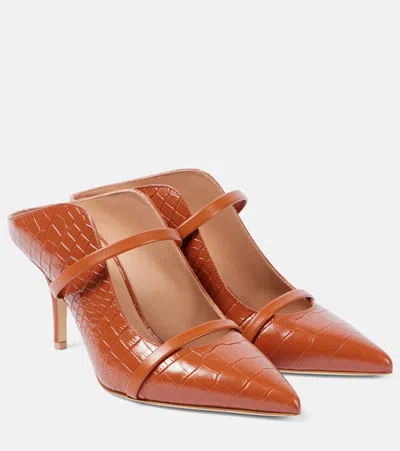 Malone Souliers Maureen 70 Leather Mules In Brown