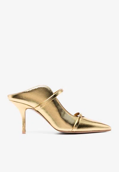 Malone Souliers Maureen 70 Metallic Leather Mules In Gold