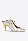 Malone Souliers Maureen 70 Mules In Metallic Nappa Leather In Silver