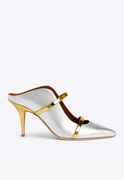 MALONE SOULIERS MAUREEN 70 METALLIC LEATHER MULES
