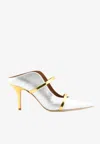 Malone Souliers Maureen 70 Mules In Metallic Nappa Leather In Silver