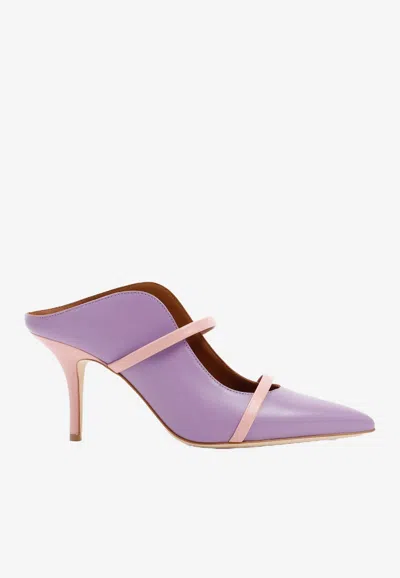 Malone Souliers Maureen 70 Nappa Leather Mules In Purple
