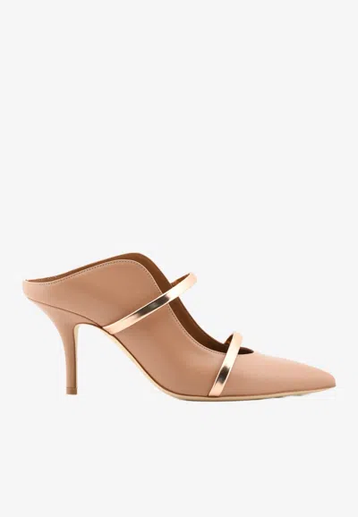 Malone Souliers Maureen 70 Nappa Leather Mules In Nude