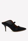 Malone Souliers Maureen 70 Pointed Mules In Nappa Leather In Black