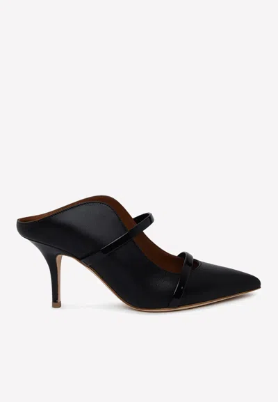 MALONE SOULIERS MAUREEN 70 POINTED MULES IN NAPPA LEATHER,MAUREEN 70-83 BLACK/BLACK
