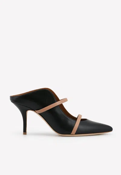 Malone Souliers Maureen 70 Pointed Mules In Nappa Leather In Black