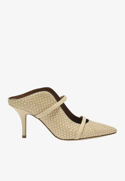 Malone Souliers Maureen 70 Pointed Toe Mules In Leather In Beige