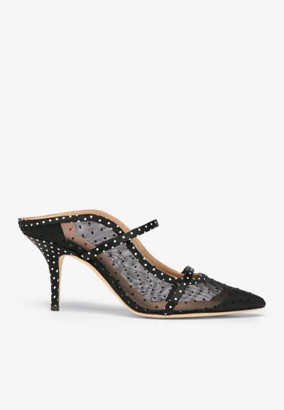 Malone Souliers Maureen 70 Polka Dot Mules In Black