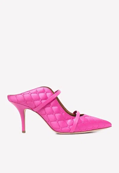 Malone Souliers Maureen 70 Quilted Satin Mules In Pink