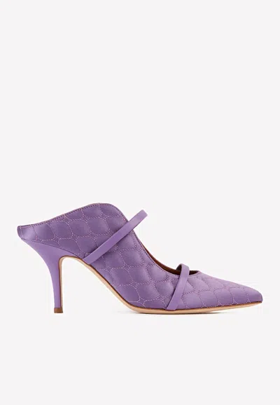 Malone Souliers Maureen 70 Quilted Satin Mules In Lilac