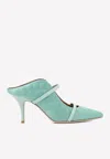 Malone Souliers Maureen 70 Quilted Satin Mules In Mint