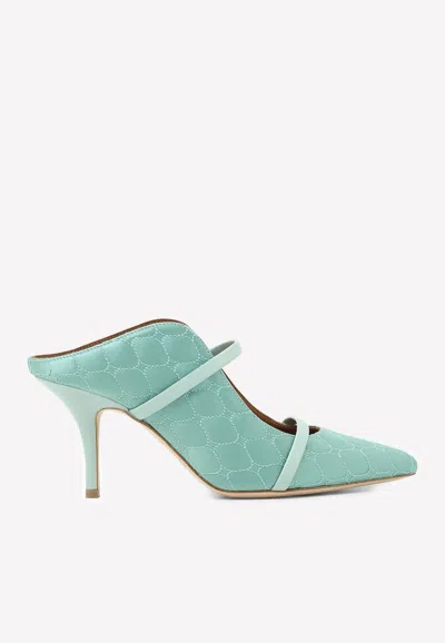 Malone Souliers Maureen 70 Quilted Satin Mules In Mint