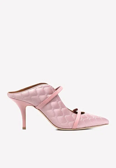 Malone Souliers Maureen 70 Quilted Satin Mules In Pink