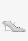 Malone Souliers Maureen 70 Tulle Mules In Blue