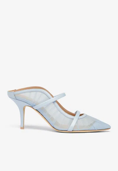 Malone Souliers Maureen 70 Tulle Mules In Blue