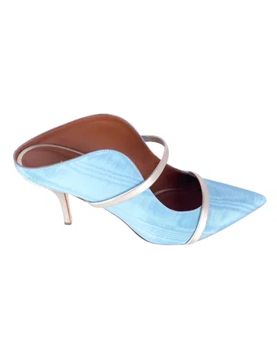 Malone Souliers Maureen 70mm Heels In Blue Silk