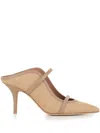 Malone Souliers Maureen Raffia Dual-band Mule Pumps In Neutrals