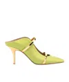 Malone Souliers Maureen 70mm Satin Mules In Green