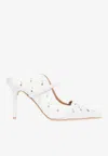 Malone Souliers Maureen 85 Crystal-embellished Satin Mules In White