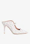 Malone Souliers Maureen 85 Floral Canvas Mules In White