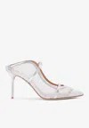 Malone Souliers Maureen 85 Mesh Mules In Silver