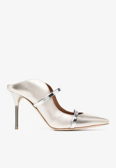 Malone Souliers Maureen 85 Metallic Leather Mules In Gold