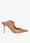 Malone Souliers Maureen 85 Nappa Leather Mules In Nude