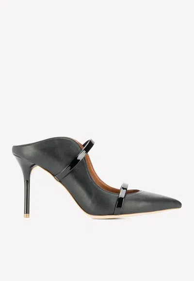 Malone Souliers Maureen 85 Pointed Mules In Leather In Black