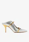 Malone Souliers Maureen 70 Mules In Metallic Nappa Leather In Silver