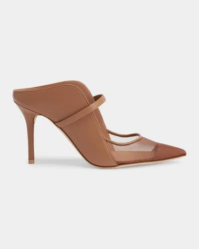 Malone Souliers Maureen Arc 85mm Leather Mules In Brown