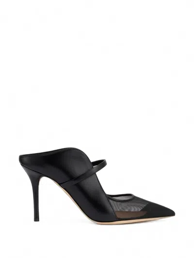 Malone Souliers Maureen Arc Mesh-panel Heeled Mules In Black