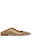 Malone Souliers Maureen Leather Pointed Flat Mules In Brown