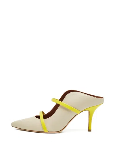 Pre-owned Malone Souliers Maureen Calf Leather Mules In Gray