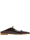 Malone Souliers Maureen Crocodile-effect Mules In Brown