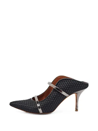 Pre-owned Malone Souliers Maureen Crossover-strap Mules In Black