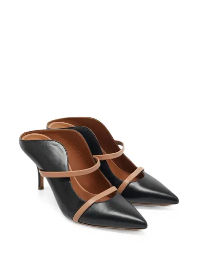 Pre-owned Malone Souliers Maureen Curved-strap Mules In Black