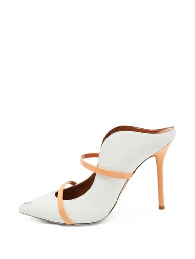 Pre-owned Malone Souliers Maureen Curved-strap Pumps In White