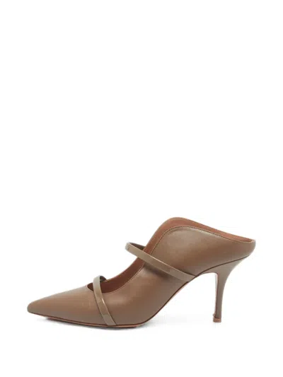 Pre-owned Malone Souliers Maureen Double-strap Mules In Brown
