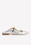 Malone Souliers Maureen Flat Mules In Metallic Leather In Silver