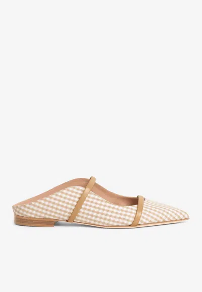 Malone Souliers Maureen Gingham Flat Mules
