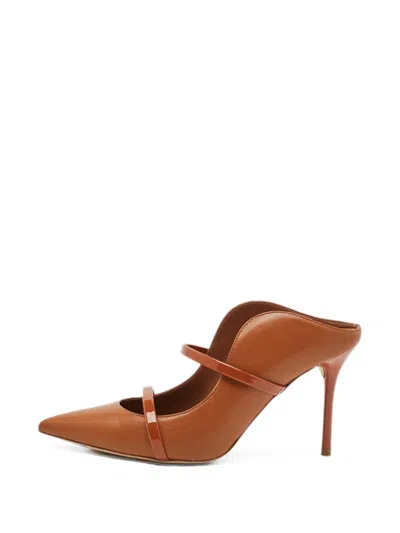 Pre-owned Malone Souliers Maureen Heeled Mules In Brown