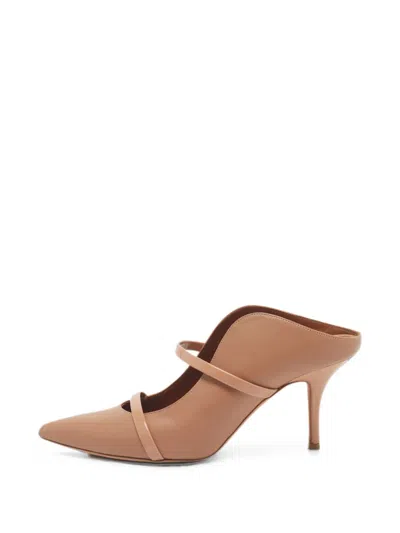 Pre-owned Malone Souliers Maureen Heeled Mules In Neutral