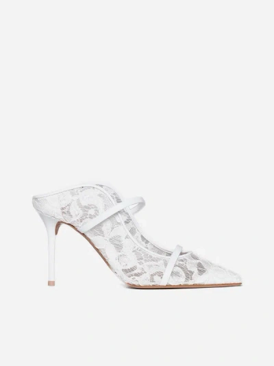 Malone Souliers Maureen 85mm Lace Mules In White