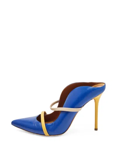 Pre-owned Malone Souliers Maureen Leather Heeled Mules In Blue