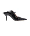 Malone Souliers 85mm Maureen Crocodile-effect Pointed-toe Mules In Black
