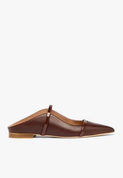 Malone Souliers Maureen Nappa Leather Flat Mules In Dark Brown