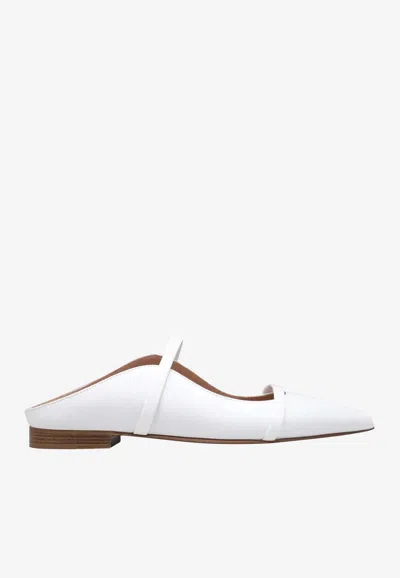 Malone Souliers Maureen Nappa Leather Flat Mules In White